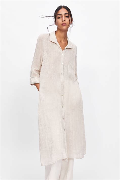 zara blue linen shirt dress.